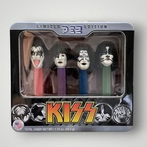 PEZ KISS Limited Edition Gift Set Multicolor Tin 4 Dispenser Glam Rock Retro